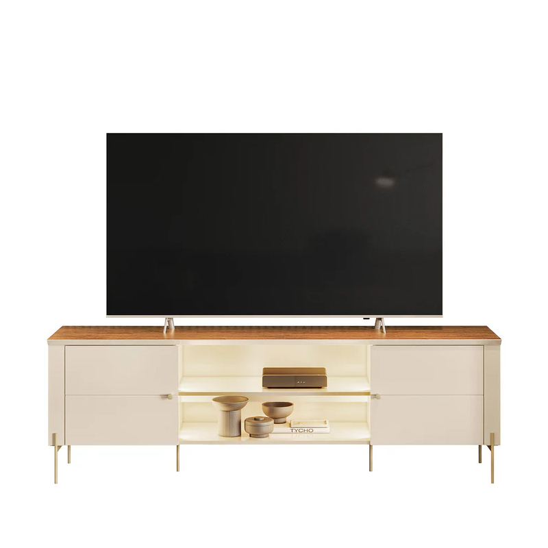 Mueble para TV Bancada Brasilia para televisores de hasta 75” color off white/canela