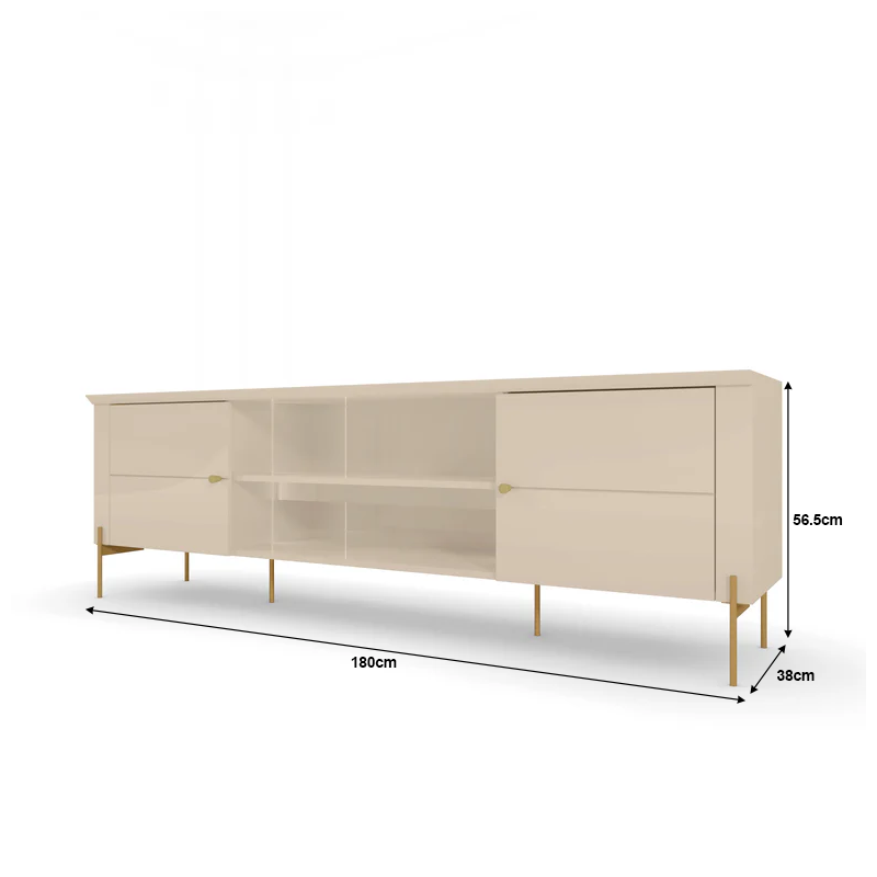 Mueble para TV Bancada Brasilia para televisores de hasta 75” color off white/canela