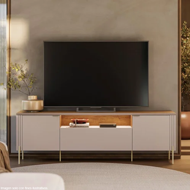 Mueble para TV Bancada Dourados soporta 75" color gris oscuro/canela