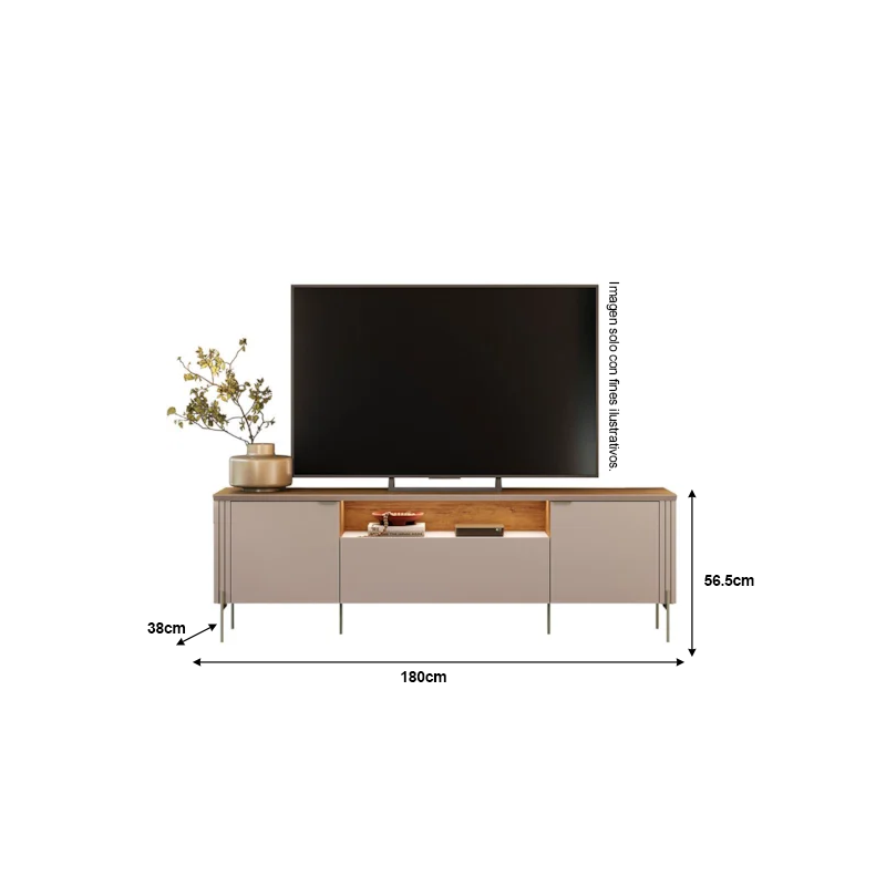 Mueble para TV Bancada Dourados soporta 75" color gris oscuro/canela