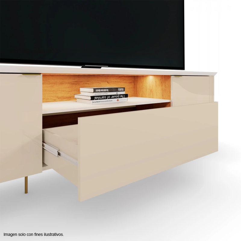 Mueble para TV Bancada Dourados soporta 75" color gris oscuro/canela