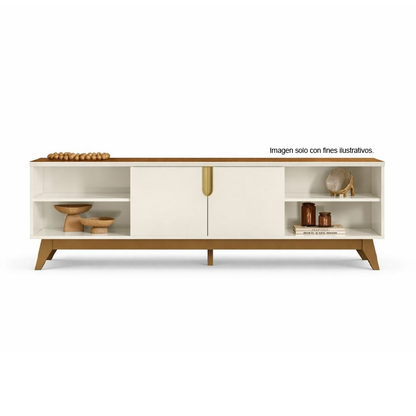 Mueble para TV Bancada Campinas soporta 75" color off white/almendra
