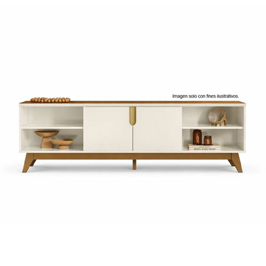 Mueble para TV Bancada Campinas soporta 75" color off white/almendra