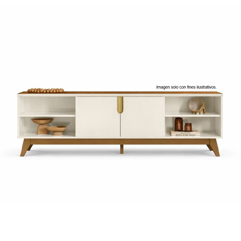 Mueble para TV Bancada Campinas soporta 75" color off white/almendra