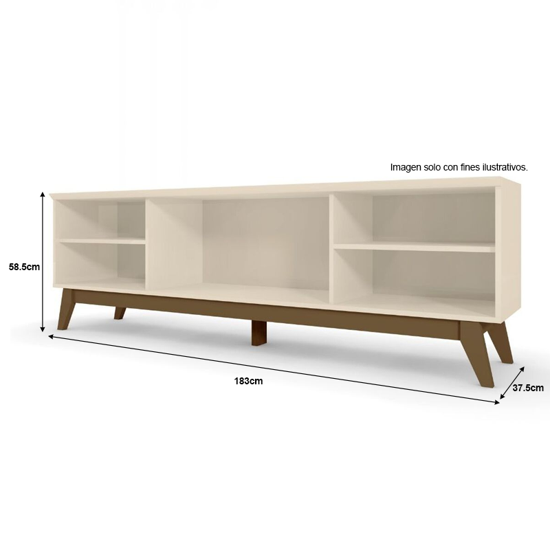 Mueble para TV Bancada Campinas soporta 75" color off white/almendra