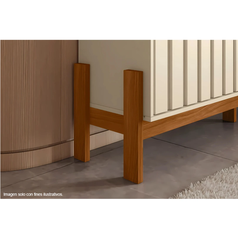 Mueble para TV Bancada New Aurora soporta 75" color perla metalizada/canela