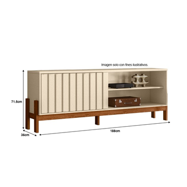 Mueble para TV Bancada New Aurora soporta 75" color perla metalizada/canela