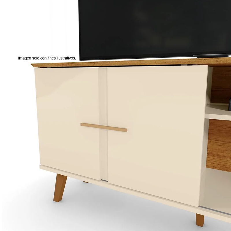 Mueble para TV Bancada Ilheus soporta 55" color off white/canela