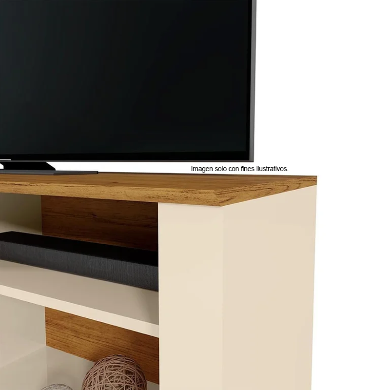 Mueble para TV Bancada Ilheus soporta 55" color off white/canela
