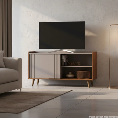 Mueble para TV Bancada New Austin soporta 55" color gris mate/canela