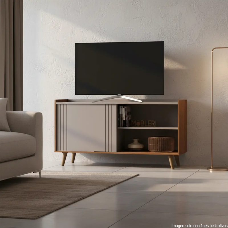 Mueble para TV Bancada New Austin soporta 55" color gris mate/canela