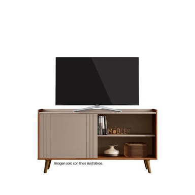 Mueble para TV Bancada New Austin soporta 55" color gris mate/canela