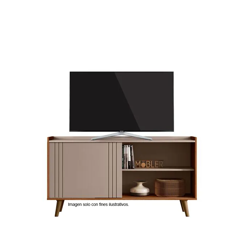 Mueble para TV Bancada New Austin soporta 55" color gris mate/canela