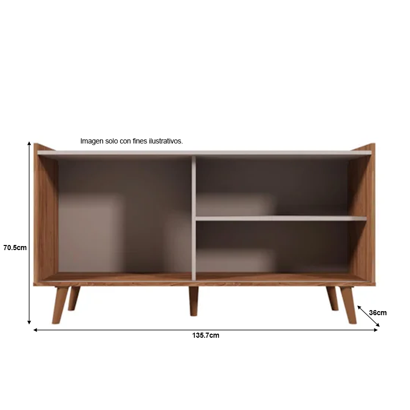Mueble para TV Bancada New Austin soporta 55" color gris mate/canela