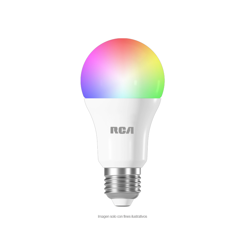 Bombillo Smart Wi-fi + Bluetooth RLSMA60 RCA, potencia de 10W, RGB.