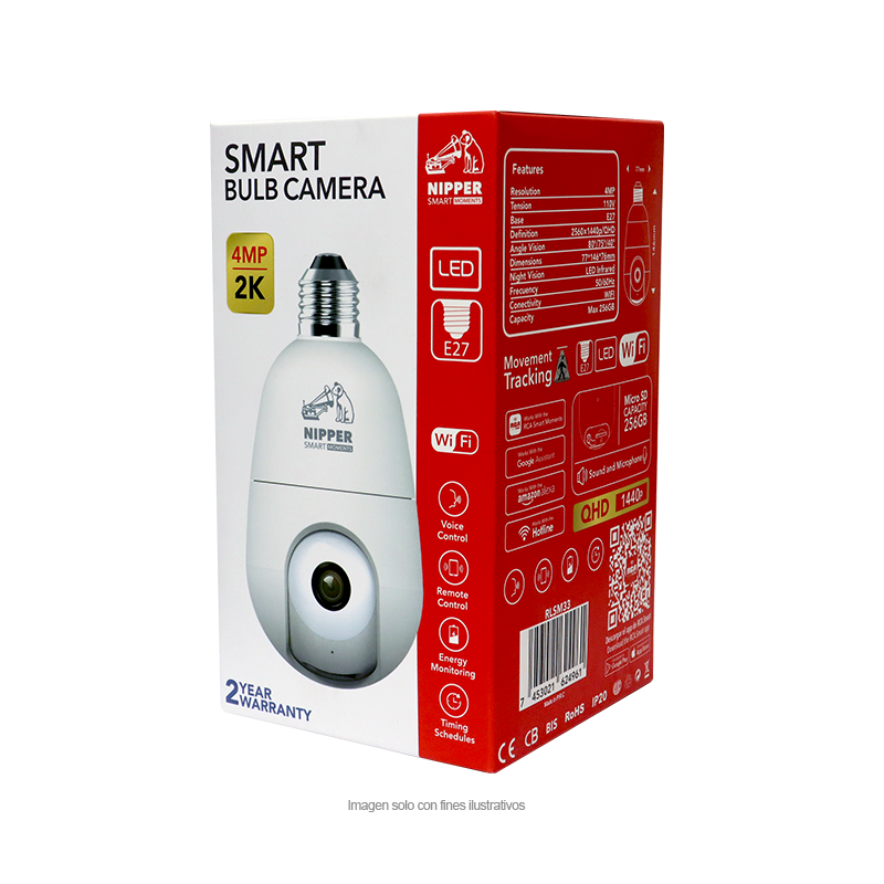 Cámara bombillo Smart RLSM33 4MP / 2K RCA.