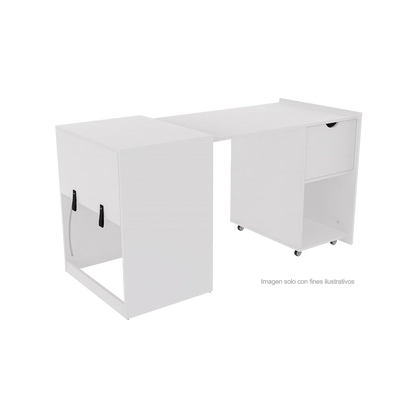 Escritorio XTF-CD210 plegable, color blanco, amplia superficie de trabajo, moderno y funcional.