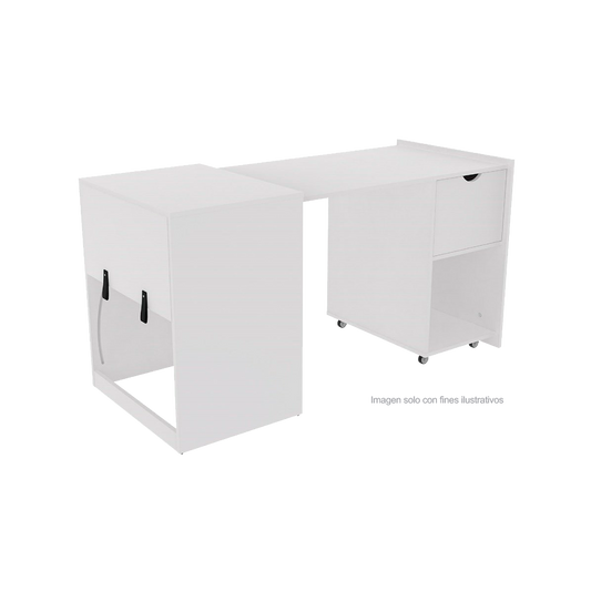 Escritorio XTF-CD210 plegable, color blanco, amplia superficie de trabajo, moderno y funcional.