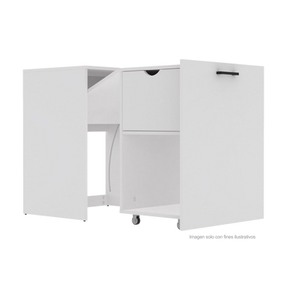 Escritorio XTF-CD210 plegable, color blanco, amplia superficie de trabajo, moderno y funcional.