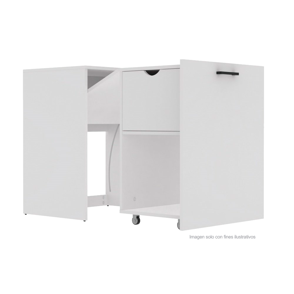 Escritorio XTF-CD210 plegable, color blanco, amplia superficie de trabajo, moderno y funcional.