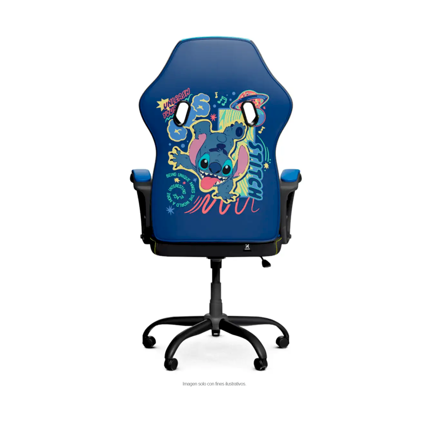 Silla Gaming  XTF-DC100ST Edición Stich, respaldo alto, reposabrazos acolchados .