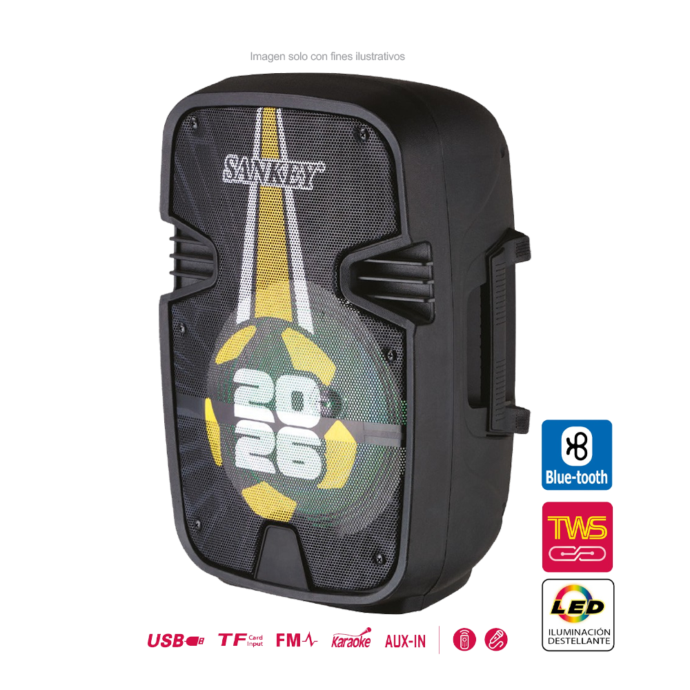 Bocina portátil PA-8DCN9B Sankey, potencia de 10W RMS