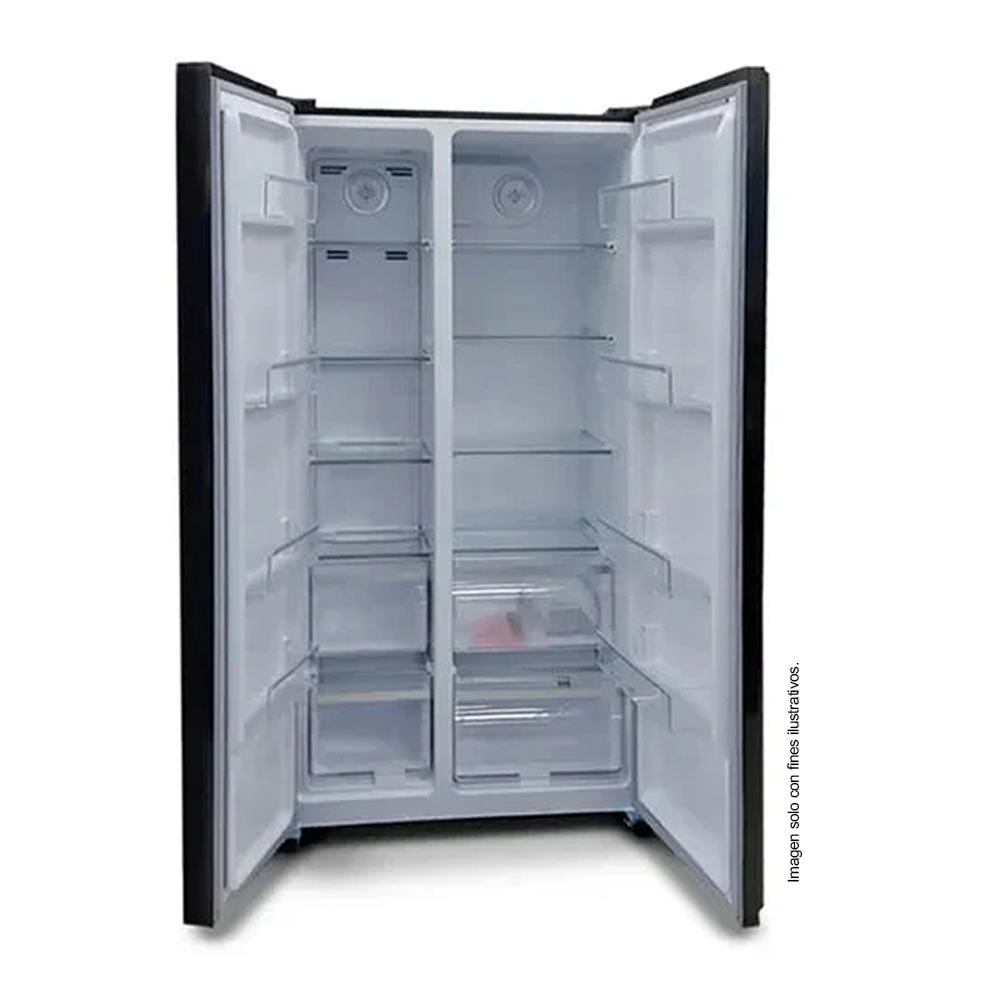 Refrigeradora 15pc Side By Side NRF-516GSMH Nisato, puerta de vidrio negro