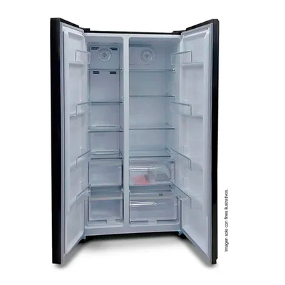 Refrigeradora 15pc Side By Side NRF-516GSMH Nisato, puerta de vidrio negro