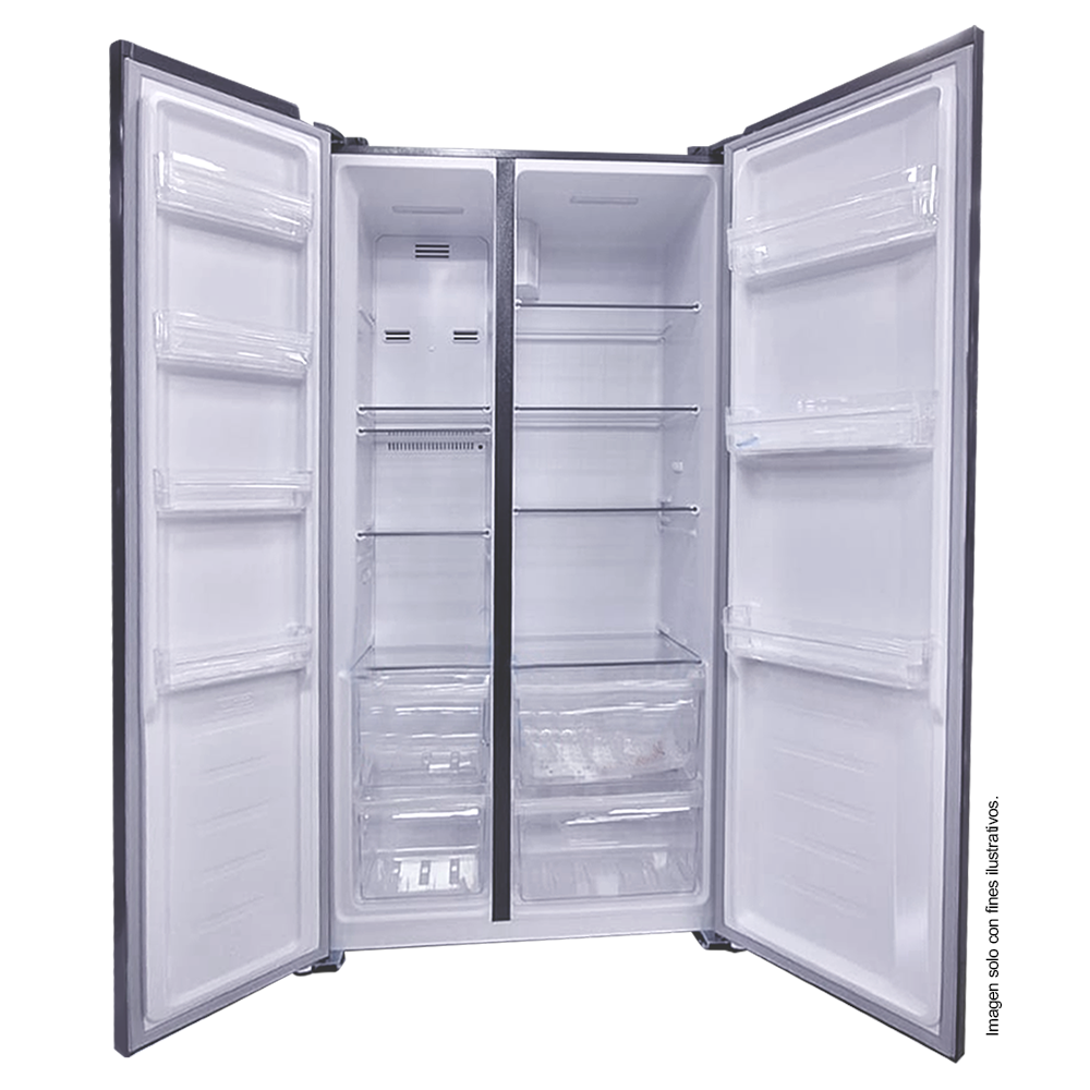 Refrigeradora 15pc Side By Side NRF-516GSMH Nisato, puerta de vidrio negro