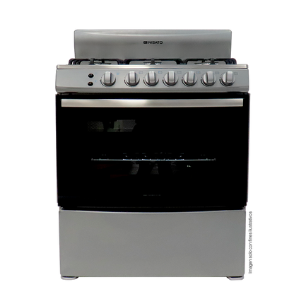 Estufa a gas de 30" NE-3037RNDM Nisato 6 quemadores, encendido eléctrico, horno con iluminación interior