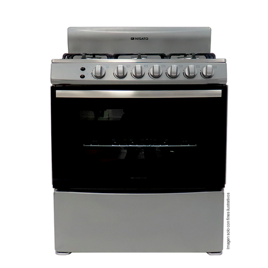 Estufa a gas de 30" NE-3037RNDM Nisato 6 quemadores, encendido eléctrico, horno con iluminación interior