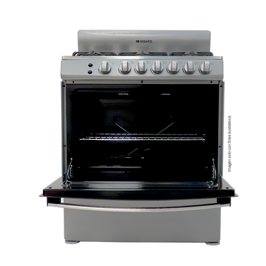 Estufa a gas de 30" NE-3037RNDM Nisato 6 quemadores, encendido eléctrico, horno con iluminación interior
