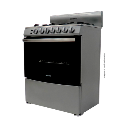 Estufa a gas de 30" NE-3037RNDM Nisato 6 quemadores, encendido eléctrico, horno con iluminación interior