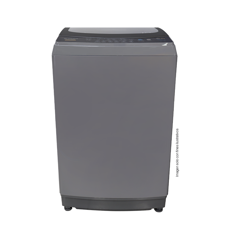 Lavadora automática 15kg NWMA-152SDM Nisato, color gris, tambor de acero inoxidable