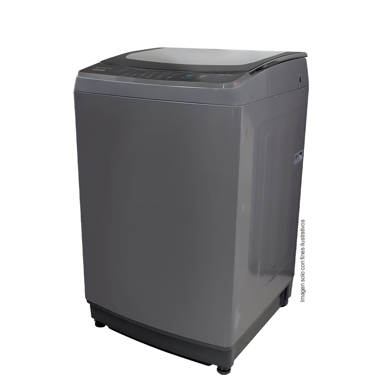 Lavadora automática 15kg NWMA-152SDM Nisato, color gris, tambor de acero inoxidable