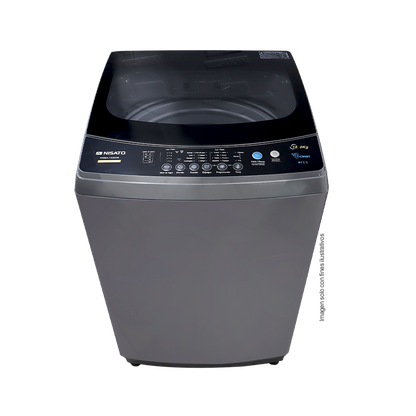 Lavadora automática 15kg NWMA-152SDM Nisato, color gris, tambor de acero inoxidable