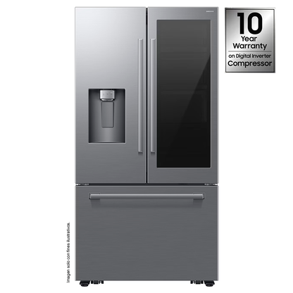 Refrigerador French Door 30 PC RF80H30CETED Samsung Auto-View FDR, Zero Clearance (4mm), Curved, Crushed (Fridge) + Whisky Balls (Freezer)