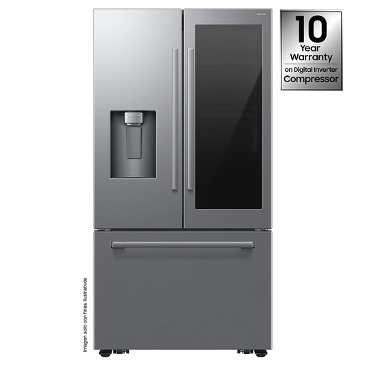 Refrigerador French Door 30 PC RF80H30CETED Samsung Auto-View FDR, Zero Clearance (4mm), Curved, Crushed (Fridge) + Whisky Balls (Freezer)