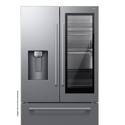 Refrigerador French Door 30 PC RF80H30CETED Samsung Auto-View FDR, Zero Clearance (4mm), Curved, Crushed (Fridge) + Whisky Balls (Freezer)