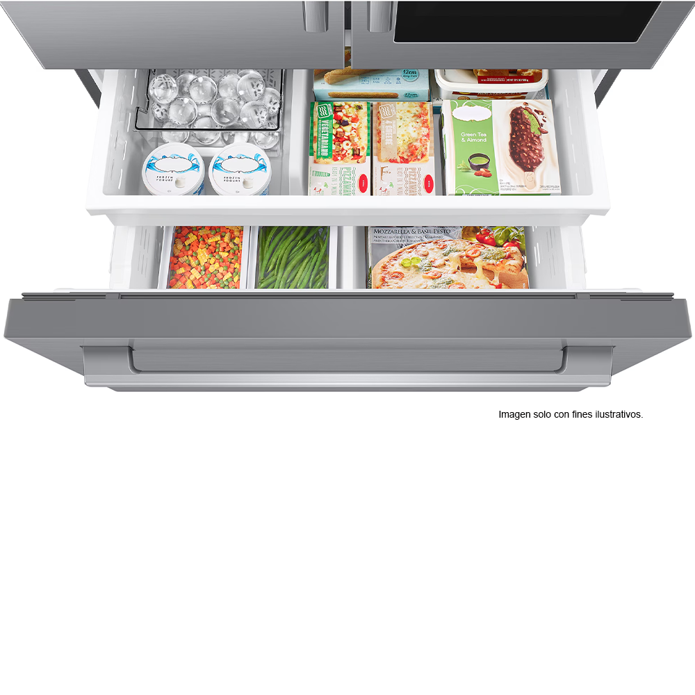 Refrigerador French Door 30 PC RF80H30CETED Samsung Auto-View FDR, Zero Clearance (4mm), Curved, Crushed (Fridge) + Whisky Balls (Freezer)