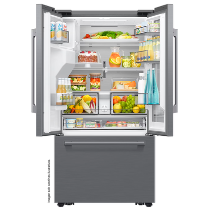 Refrigerador French Door 30 PC RF80H30CETED Samsung Auto-View FDR, Zero Clearance (4mm), Curved, Crushed (Fridge) + Whisky Balls (Freezer)