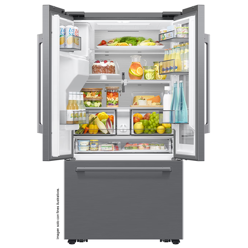 Refrigerador French Door 30 PC RF80H30CETED Samsung Auto-View FDR, Zero Clearance (4mm), Curved, Crushed (Fridge) + Whisky Balls (Freezer)
