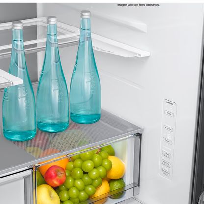 Refrigerador French Door 30 PC RF80H30CETED Samsung Auto-View FDR, Zero Clearance (4mm), Curved, Crushed (Fridge) + Whisky Balls (Freezer)