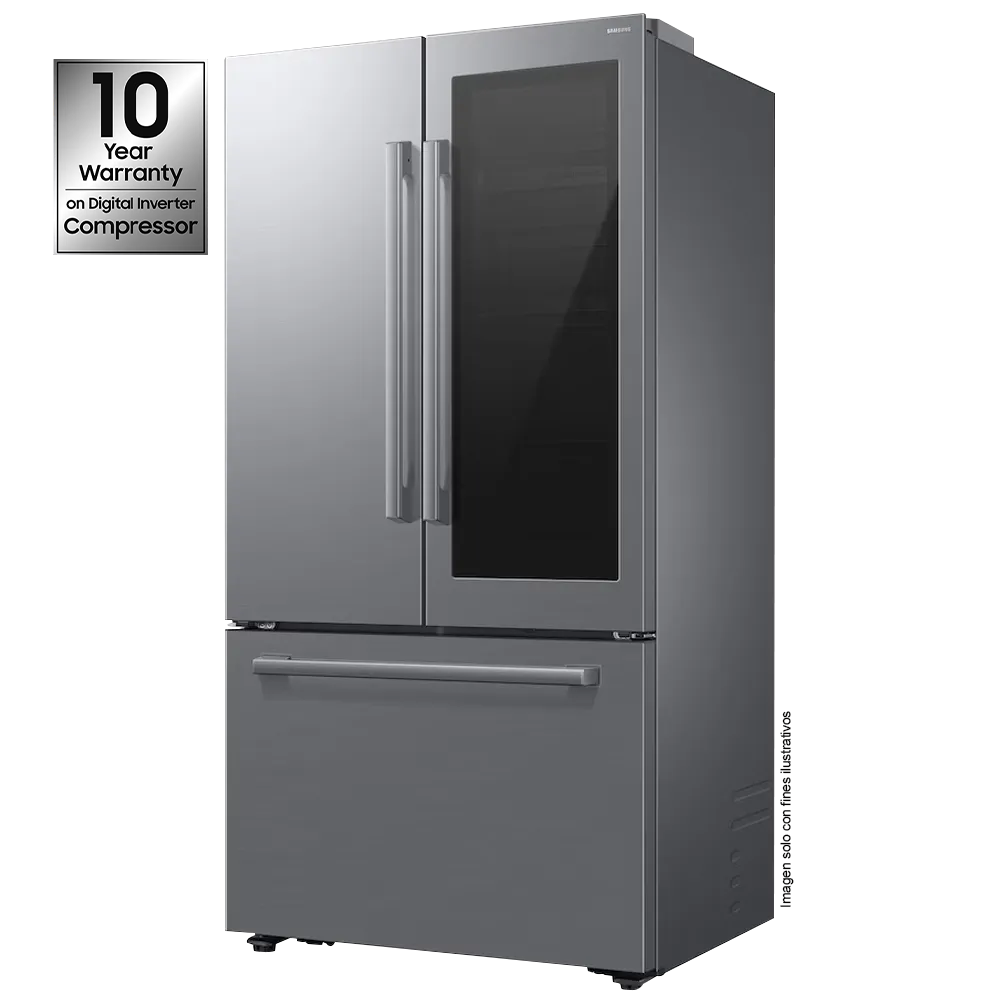 Refrigeradora French Door 30pc, RF80H30JETED Samsung, Tecnología AutoView, Diseño Zero Clearance Fit, Dispensador interno de agua