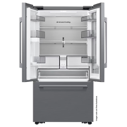 Refrigeradora French Door 30pc, RF80H30JETED Samsung, Tecnología AutoView, Diseño Zero Clearance Fit, Dispensador interno de agua