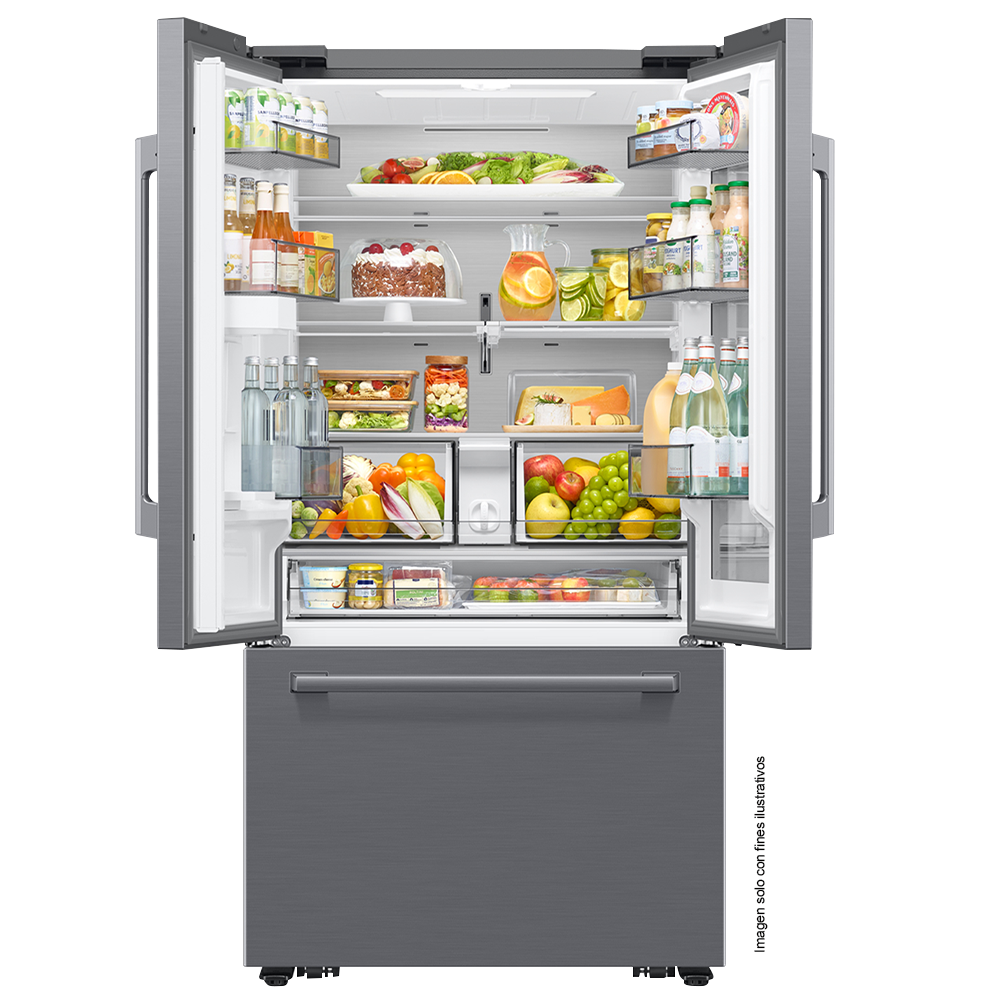 Refrigeradora French Door 30pc, RF80H30JETED Samsung, Tecnología AutoView, Diseño Zero Clearance Fit, Dispensador interno de agua