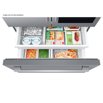 Refrigeradora French Door 30pc, RF80H30JETED Samsung, Tecnología AutoView, Diseño Zero Clearance Fit, Dispensador interno de agua