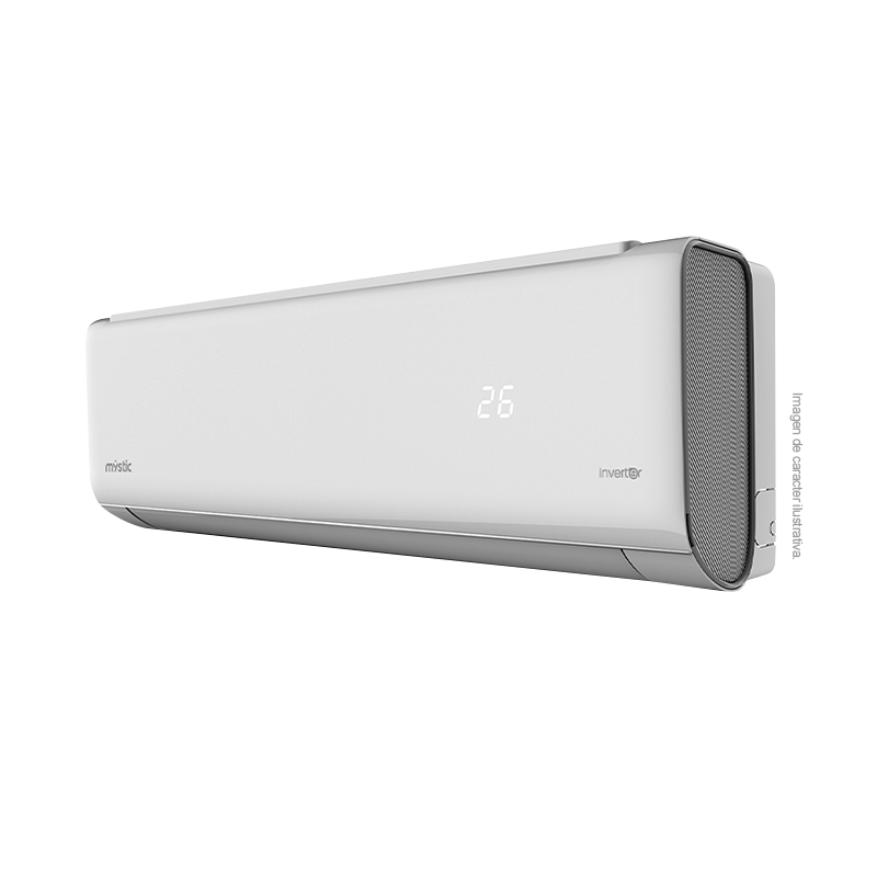 Aire acondicionado, inverter, split, 12000BTU Mystic, Flujo de aire 4D, Brisa Suave, Tureria100% cobre, protección anticorrosiva Dual Golden fin y filtro de salud. SEER 21