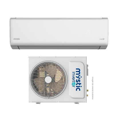 Aire acondicionado, inverter, split, 12000BTU Mystic, Flujo de aire 4D, Brisa Suave, Tureria100% cobre, protección anticorrosiva Dual Golden fin y filtro de salud. SEER 21