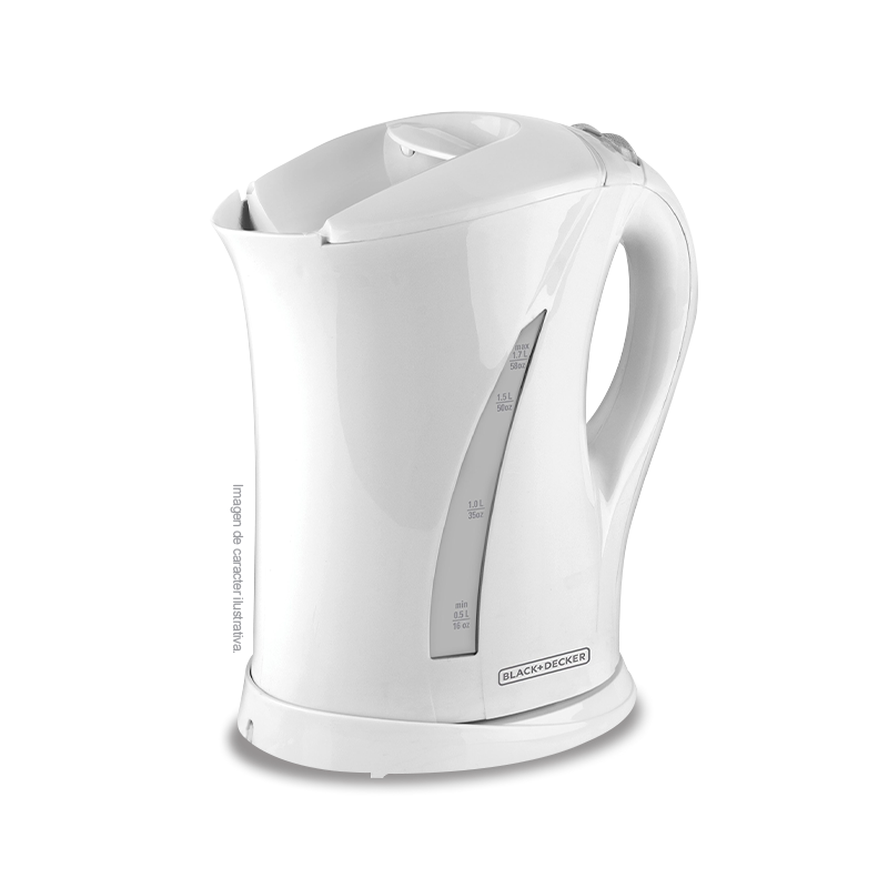 Hervidor inalámbrico JKCBD7876W Black And Decker de 1.7 litros. Base giratoria de 360°, apagado automático